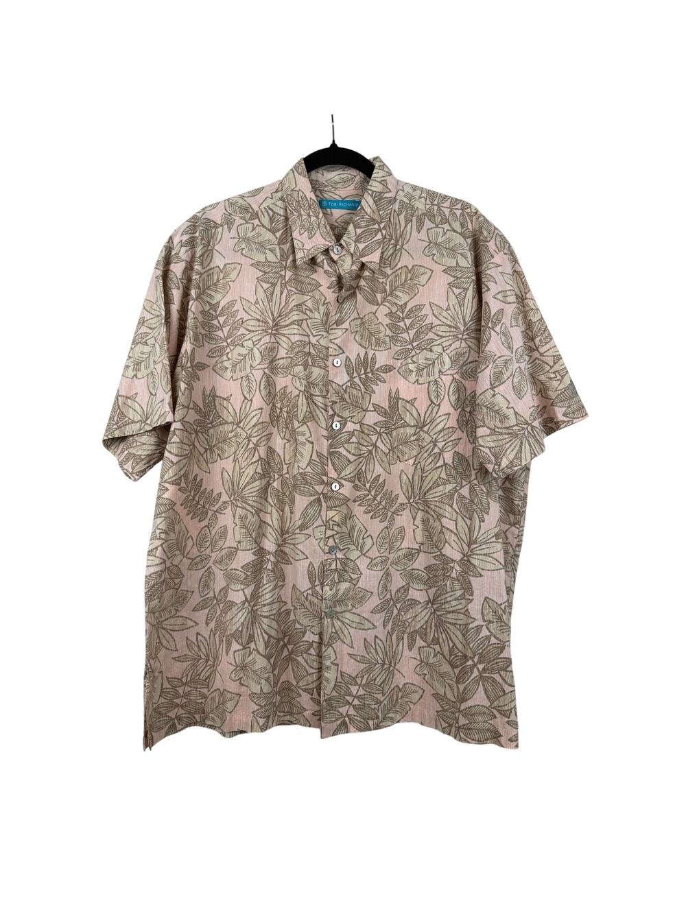 Tori Richard Hawaiian Shirt Large Made in Hawaii Cotton Lawn Tropical